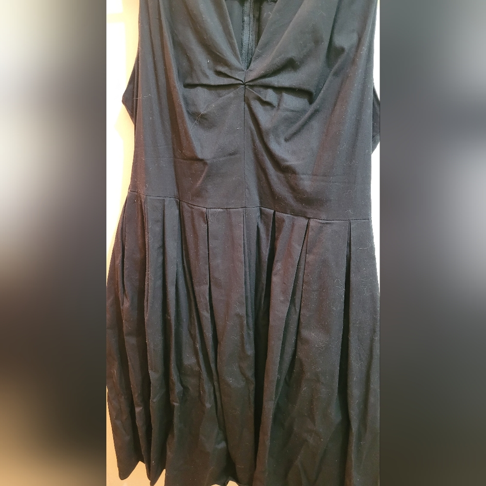 Belle Poque black cotton retro style midi aline dress XL - Picture 4 of 6